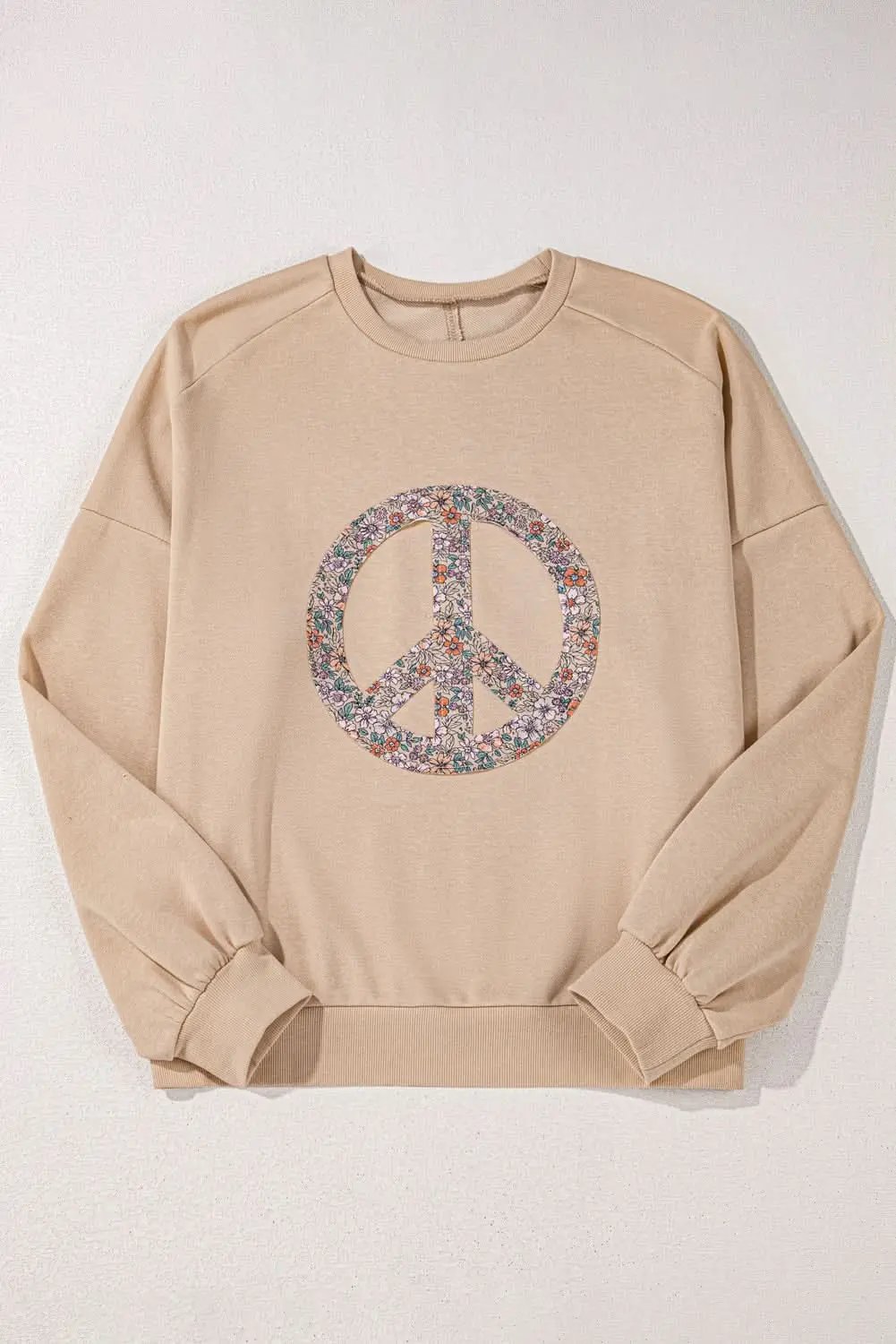 Floral peace sign plus size sweatshirt - Love Salve